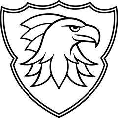 eagle shield with wings vector illustration