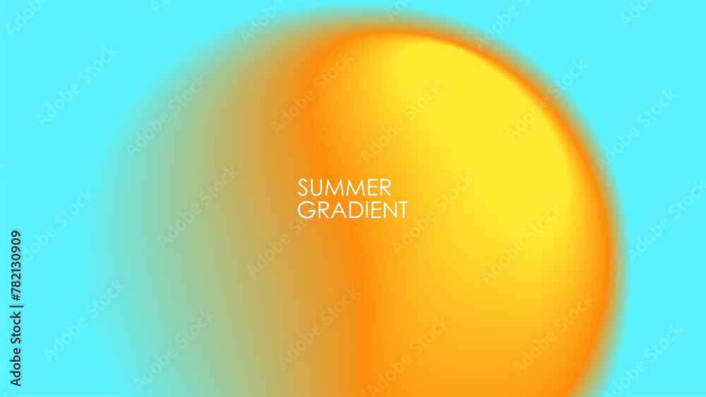 Leinwandbilder summer theme gradient. blurred vibrant round stain. abstract background with color gradient shape fo