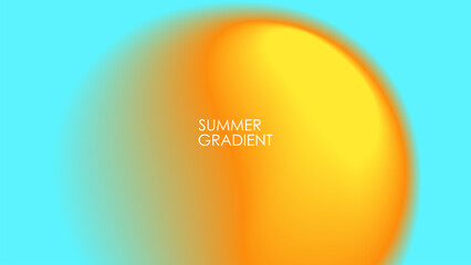 Summer theme gradient. Blurred vibrant round stain. Abstract background with color gradient shape for creative graphic design. Vector illustration.
