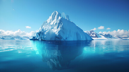 Iceberg Floating on Sea