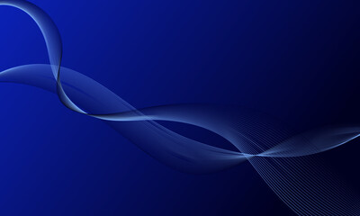 abstract blue smooth lines wave curves with smooth gradient background