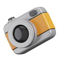 Digital camera isolated. Travel holidays and vacation icon concept. 3d illustration