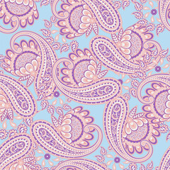 seamless paisley pattern. Colorful vector background - 782132369