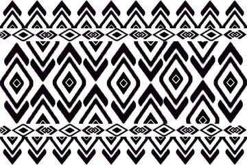 Black motif ethnic ikat seamless pattern. Print striped ornament floral. Fabric pattern for silk.