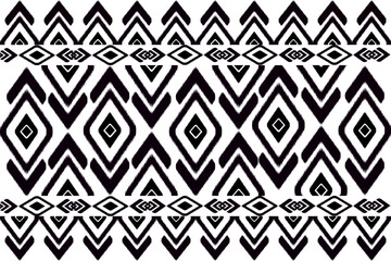 Black motif ethnic ikat seamless pattern. Print striped ornament floral. Fabric pattern for silk.