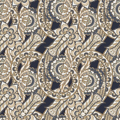 Floral Paisley Ornamental seamless vector pattern. - 782133527