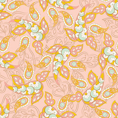 Damask paisley seamless vector pattern. Floral vintage background - 782133595