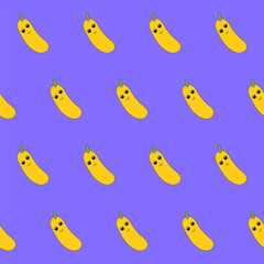 Funny Cute Banana Fruit  Seamless Pattern. Kawaii Bright  Cartoon Character Happy Birthday Wallpaper, Wrapping, Digital Paper Print. Kid Textile fabric Fashion Style. Bold Vivid Color Swatch - 782134158