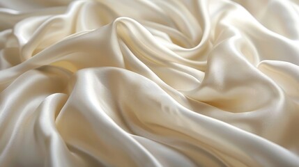 Fototapeta premium Satin Silk Fabric Background: Smooth, Luxurious Texture in Gold Waves