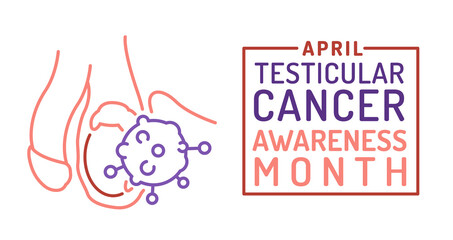 Testicular carcinoma, adenocarcinoma awareness month. Abnormal growth of cells in the testicles. - 782134738