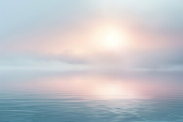 Tranquil Minimalist Abstract Background with Soft Pastel Colors and Gentle Fog AI Image - obrazy, fototapety, plakaty
