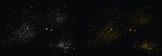 Fototapeta na wymiar Vector stardust gold glitter particles texture effect confetti background. Vector isolated gold glitter confetti for festive design