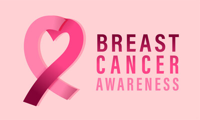 Beast cancer awareness landscape poster. Help women now.