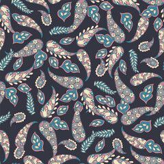 Paisley vector pattern. seamless vintage floral background - 782135387