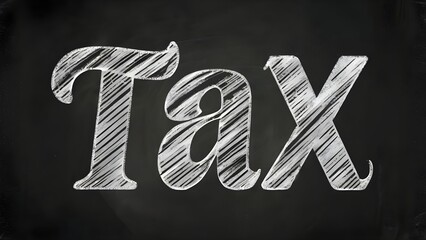 hand writing tax text with marker, concept background