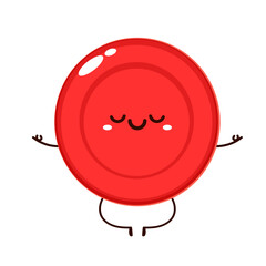 Red Blood Drop Cartoon Character. Vector Illustration Flat Design Isolated On Transparent Background. Red Blood Cell Mascot.