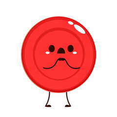 Obraz premium Red Blood Drop Cartoon Character. Vector Illustration Flat Design Isolated On Transparent Background. Red Blood Cell Mascot.