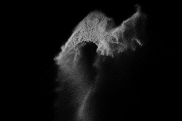 Abstract dust overlay texture. Motion of white particles on black background. Powder explosion.
- 782135951