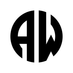 Letters AW in a Circular Logo Design