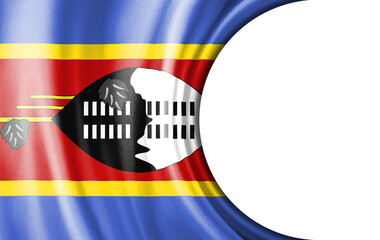 Abstract illustration, Eswatini flag with a semi-circular area White background for text or images.