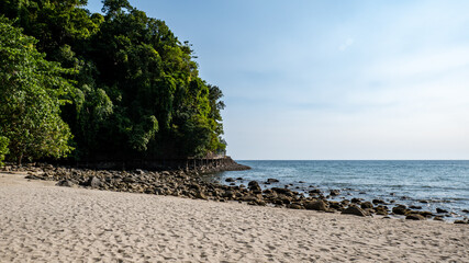 Fototapeta na wymiar Bataan Blue sky white sand beach in Philiphine