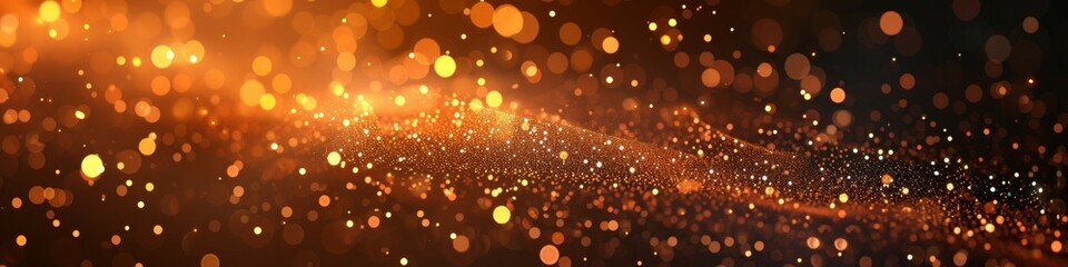 Abstract Glitter Effect with Orange Particles - obrazy, fototapety, plakaty