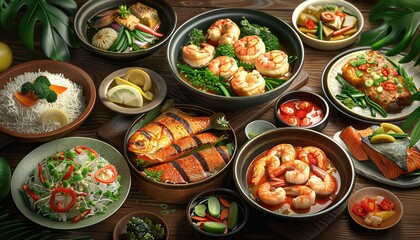 Asian Seafood Fusion, Combine the bold flavors of Asian cuisine with the freshness of seafood in dishes like Thai seafood curry, Vietnamese seafood salad, and Japanese-style grilled fish