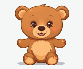 cute bear cartoon character isolated on white background.