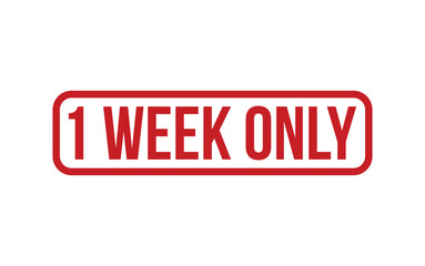 Red 1 Week Only Rubber Stamp Seal Vector