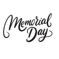 Memorial Day text. Hand drawn vector art.