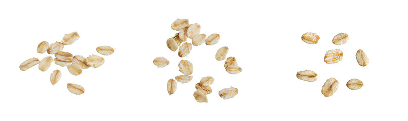 oat flakes on isolated background