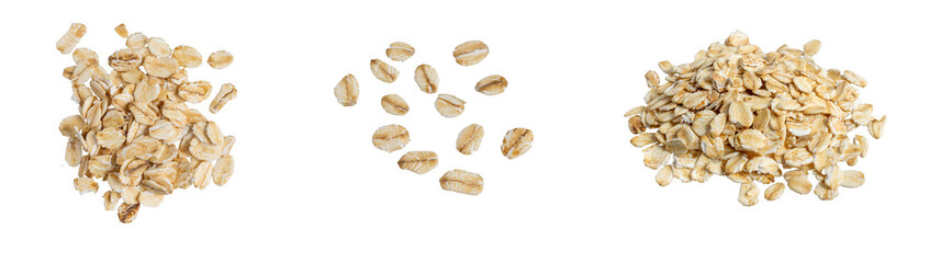 oat flakes on isolated background