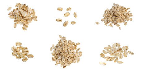 oat flakes on isolated background