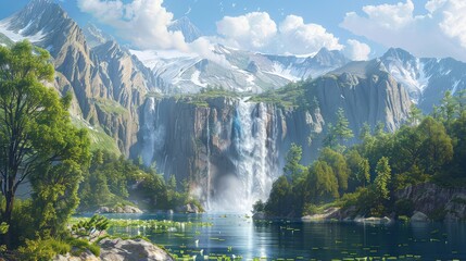 National park escapade, Highlight iconic landmarks and landscapes within national parks, from cascading waterfalls to towering cliffs