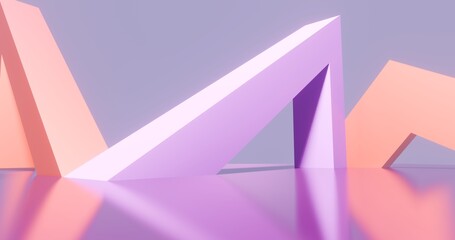 Architecture background geometric shape building 3d render