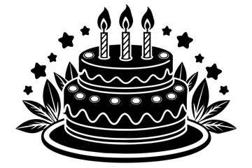 cake silhouette vector art illustration