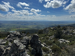 Landscape full of rocks and clouds