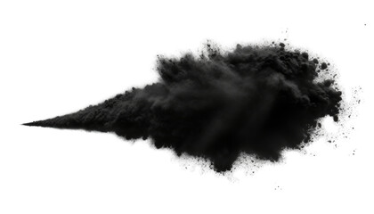 black smoke isolated on transparent background cutout