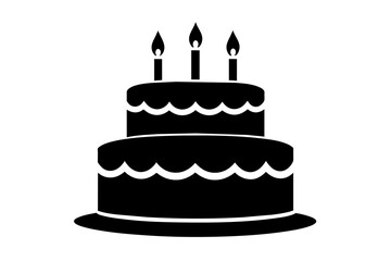 cake silhouette vector art illustration