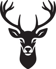 isolated black silhouette of a deer head collection, Set of deer silhouette vector. Deer Silhouette, Deer Head