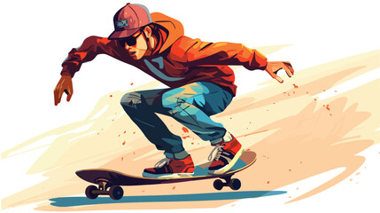 Skateboard extreme sport urban clipart vector illus