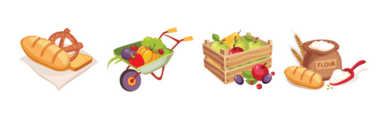 Farm Natural Product and Organic Produce Object Vector Set - 782142146