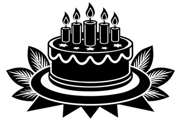 cake silhouette vector art illustration