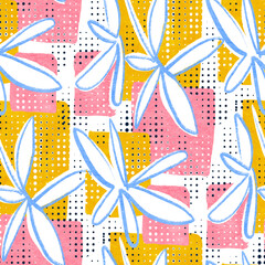 Seamless pattern with bright spring flowers. - 782143126