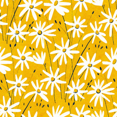Seamless pattern with bright spring flowers. - 782143150