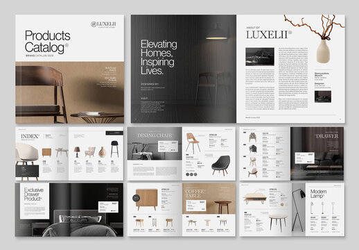Square Product Catalog Brochure Template