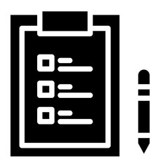 Checklist with pencil vector icon
