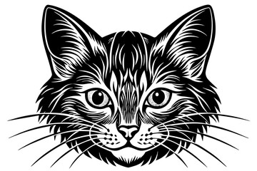 cat head  silhouette vector art illustration
