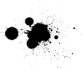black ink brush splash splatter on white background vector
