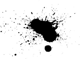 black watercolor splash splatter on white background vector